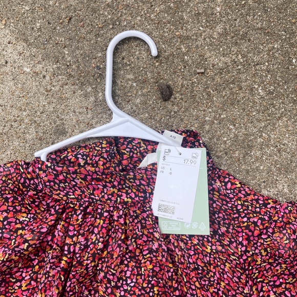 H&M NWT Pink Multicolor Blouse; Balloon Sleeve Blouse; Size Large - Picture 5 of 5